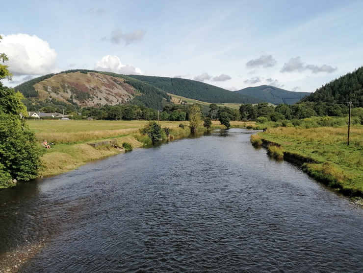Guided fly fishing in Scotland on a scenic river